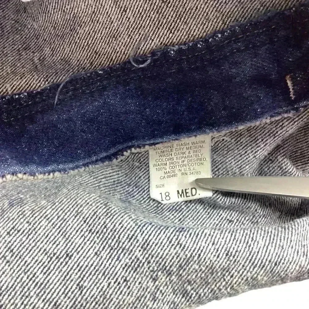 Lee Jeans Women 14 Blue High Waist Mom Dark Cotton Straght Union Made Vintage - Picture 7 of 8